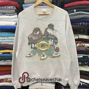 Vintage Green Bay Packers Looney Tunes Football Sweatshirt, Retro NFL Shirt Tee